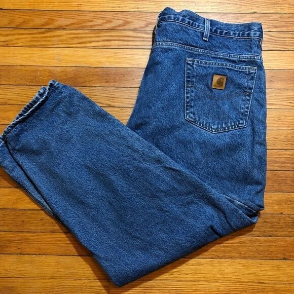 Vintage CARHARTT Mens Jeans Size 42 x 30 Relaxed Fit Flanel Lined - Picture 2 of 4